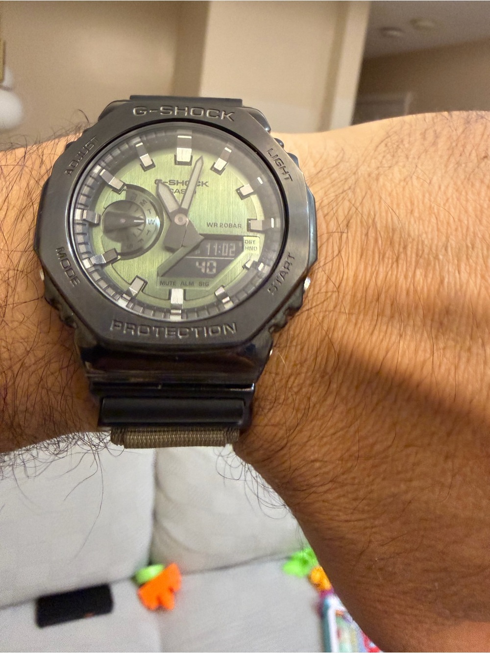 Casio G-Shock GM-2100B-3A "CasiOak" Metal Covered Green Dial Watch Mod 5611